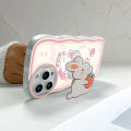 BILI for Redmi 10C Back Cover With Free Ring Holder Rabbit Holding Carrots Soft Transparent Colorful Wavy Phone Cases. 