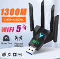 USB 3.0 WiFi Adapter 1300Mbps For Dual Band 2.4G/5GHz Bluetooth 4.2 USB Network Card Wireless Wi Fi Receiver For Desktop Laptop.