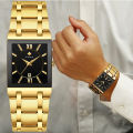 Relogio Masculino WWOOR Gold Watch Men Square Mens Watches Top Brand Luxury Golden Quartz Stainless Steel Waterproof Wrist Watch. 