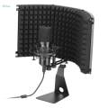 Microphone Mic Isolation Shield+ Stand Soundproofing Vocal Reflection Filter.