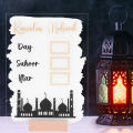 Wooden Ramadan Calendar Reusable Board Base Table Ornament Mubarak Eid Advent Day Countdown Gifts with Pen. 