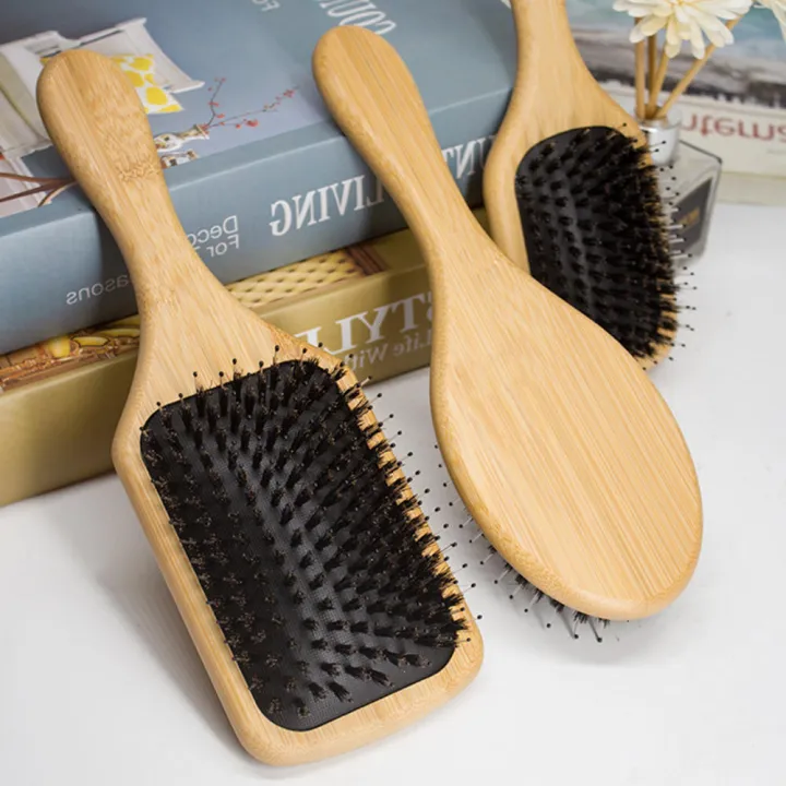 Wooden%20Hair%20Brush%20Anti-Static%20Scalp%20Massage%20Comb%20with%20Boar%20Bristle%20Air%20Cushion%20Comb%20for%20Women%20Men%20Wet%20and%20Dry%20Hair%20-%20Image%204