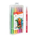 Deli EC10304 Calligraphy Brush Pen 12 Colors. 