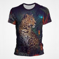 Leopard 3D T shirts for men print tees summer short oversized clothing fashion animal tops casual boys T shirt streetwear. 