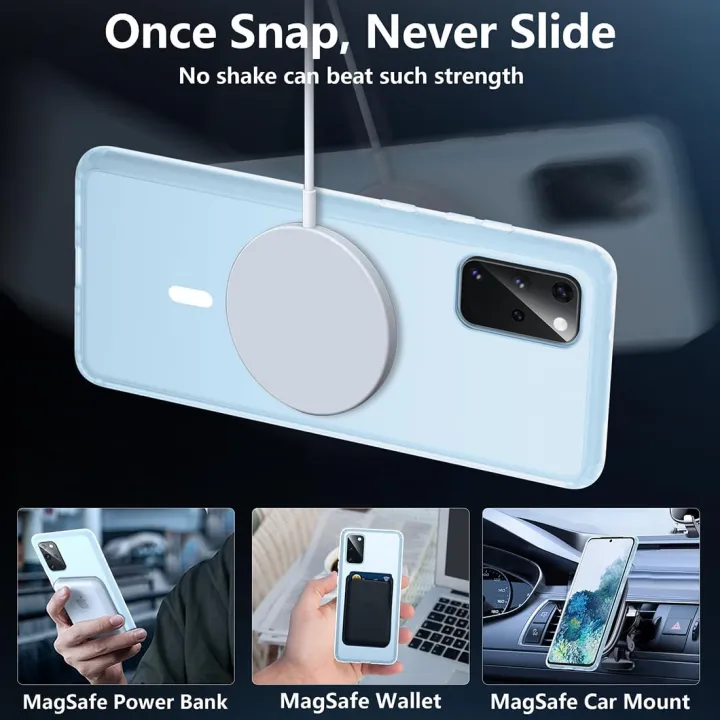 Samsung%20Galaxy%20S20/S20%20Plus%20Case%20Clear%20Magnetic%20Compatible%20with%20Magsafe,%20Thin%20Slim%20Transparent%20Non%20Yellowing,%20Hybird%20Soft%20Silicone%20Bumper%20&%20Hard%20Plastic%20Protective%20Cover%20-%20Image%204