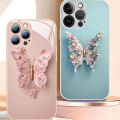【PinkyGirl】New Glass Butterfly Pattern Case for IPhone 14 Pro Max 13 Pro 15 12 11 Pro Max Fairy Butterfly Glass Phone Case. 