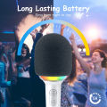 FIFINE Karaoke Microphone Wireless Bluetooth-compatible Handheld Mic with Built-in Speaker,Portable Singing Microphone for Party.