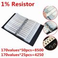 170values*50pcs/25pcs 8500pcs 4250pcs 0R~10M 0603 1% Resistor Sample Book  SMD Assorted Kit 10K 100K 1K 1R 100R 220R. 