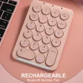 BOW 22 Keys Wireless Number Pad Rechargeable Bluetooth Numeric Keypad Round Keycaps Numpad Number Keyboard for Laptop iPad. 