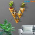 Triangle Wall Shelf Without Flower . Self Adhesive Punch Free (1/3/5 Pcs Stand 1 set  ) Premium Quality Premium Quality.. 