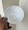 Camelia White Planter 6 Inchi 4 Pcs with Tray. 
