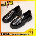 Loafers 2023 New British Style Small Leather Shoes Women's Thick Flatform Thick-Soled Block Heel Loafers Mary Jane Small Leather Shoes. 