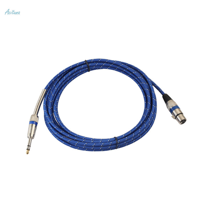 2-Pack 6.35mm TRS Male To XLR Female Cable – 1FT, Gold Plated, Dual Shielded For Mixers, Mics, Stage