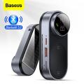 Baseus Solar Car FM Transmitter Bluetooth 5.0 Wireless Handsfree FM Modulator USB Car Charger Aux Bluetooth Audio MP3 Player. 