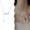 Moon Star Meteor Tassel Necklace For Women Elegant Party Pendant Charm Chain Necklace Sweet Birthday Gift Jewelry Accessories. 