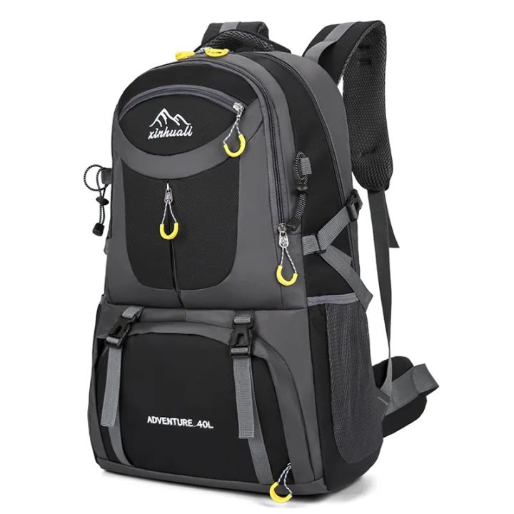 Black Mountaineering Rucksack For Man Youth Sports Back Pack Multi-function Luggage Backpack Women Hiking Travel Packbag Male