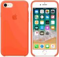 Premium Orange color Silicone Cases For Apple iPhone 7 Plus / 8 Plus ( 7+ / 8+ ) Liquid Silicon Phone Case Soft Silicone MObile Phone Back Cover.