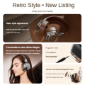 Retro Classic over Ear Headsets Studio Stereo Bluetooth5.3 Wireless Headphones Touch Control Type C Earphones, Easy to Use B.