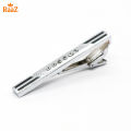 Silver Black Stone Lustro Luxe Tailored Tie Clip for Men.