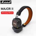 Original Marshall MAJOR II 2 Wireless/Wired Headphones Deep Bass/40mm Dynamic Drivers Portable Foldable Sports Bluetooth Headset.