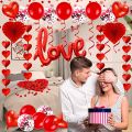 1 Set Room Decoration Balloon Accessories I Love You Kiss Me Lips Love Foil Balloon Red Love Letter Foil Balloon Wedding Valentines Day Decoration Balloon. 