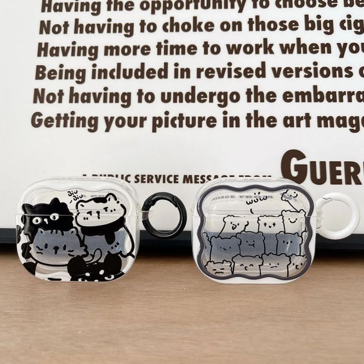 For%20Airpods%20Pro%202%20Wavy%20Earphone%20Case%20Cartoon%20Cute%20Black%20White%20Line%20Stripe%20Cat%20Silicone%20Shell%20For%20Airpods%201%203%20Transparent%20Headset%20BruberryBe%20-%20Image%204