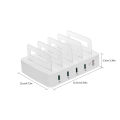 HXSJ QC3.0 40W Smart Charging Station with 4 Ports USB HUB Charging Dock of Universal Compatibility Charging Station Fast Charge for Family and Office Use. 