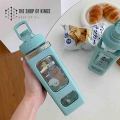 Large Water Bottle Sport Plastic Portable Square Drinking Bottle for Boys and Girl Cute Juice ,Tea ,Water, Cups,(700ml). 