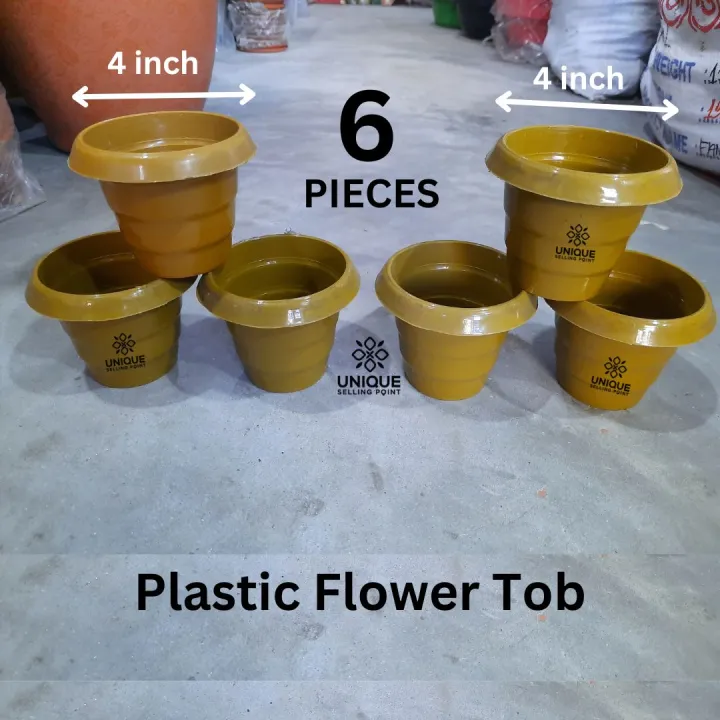 Plastic%20Flower%20Tob%203%20Pcs%20Bundle%20Plastic%20Flower%20Tub%20Gardening%20Tob%20Plastic%20Planter/%20Gardening%20tools%204"%20inch%20-%20Image%202