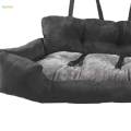Seat Dog Car Travel Bed with Removable Cover Soft Pet Travel Booster Seat Dark Gray XL.