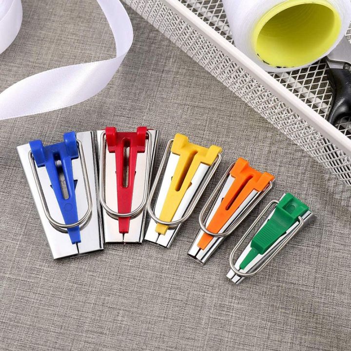 5Pcs%20Sewing%20Accessories%20Bias%20Tape%20Maker%20Set%20Patchwork%20Tools%206/9/12/18/25%20mm%20Bias%20Binding%20Tape%20Maker%20-%20Image%203