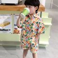 Summer Baby Boy Outfits Suit Fashion Print Kids Shirt Short Pant Sets Thin Cotton Toddler Tee Tops Children Clothes Tracksuits. 