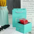 Eternal Rose Flower For Women Christmas Valentine's Day Gifts Packaging Case Romantic Jewellery Jewelry Gift Box 1Set Transparent Acrylic Ring Earrings Necklace Storage Boxes.