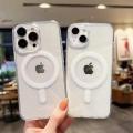 Magsafe Magnetic Wireless Charging Case Clear Transparent Shockproof Back Cover Back Cover For iPhone All Series available. 