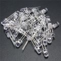 50Pcs- 5mm Transparent WHITE 5mm Water Clear LED White 5mm Ultra Bright Transparent Round 5mm LED Light Emitting Diode Water Clear White Light Bulbs For Electronics Project.