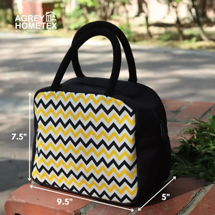 Lunch%20Carry%20Bag,%20Cotton%20Fabric,%20Yellow%20&%20Black,%20(9.5%E2%80%B3x7.5%E2%80%B3x5%E2%80%B3)%20-%20Image%203