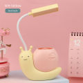 Led Desk Lamp Cute Snail USB Charging Lamp Kids Bedside Night Light Bright Eye Protection Reading Lamp with Pen Organizer. 