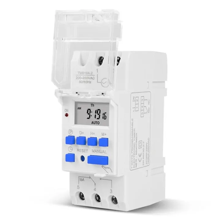 2X Programmable Digital Time Switch Relay Timer Control AC 220V 16A Din ...