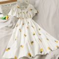 Summer Super Fairy White, Strawberry Printed Dress Women's Beautiful Bk 2021 New Ling Mid-Length Dress Ins Fashion.