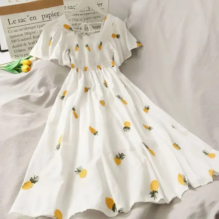 Summer%20Super%20Fairy%20White,%20Strawberry%20Printed%20Dress%20Women's%20Beautiful%20Bk%202021%20New%20Ling%20Mid-Length%20Dress%20Ins%20Fashion%20-%20Image%203