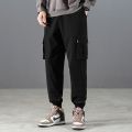 RUPPSHCH Spring And Summer New Men Casual Fashion Solid Color Beamed Straight Cargo Pants Men Trend Multi-cket Pants.