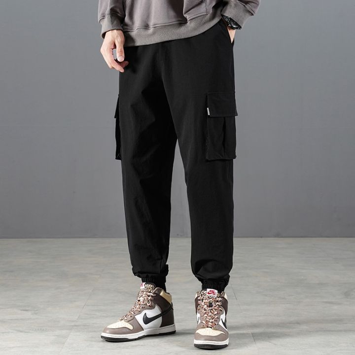 RUPPSHCH%20Spring%20And%20Summer%20New%20Men%20Casual%20Fashion%20Solid%20Color%20Beamed%20Straight%20Cargo%20Pants%20Men%20Trend%20Multi-cket%20Pants%20-%20Image%203