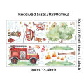 Cartoon A GrouCartoon Animal Fireman Helicopter Fire Truck Wall Stickers for Kids Room Bedroom Nursery Decoration Wall Decals.