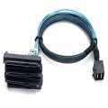 SAS SATA Cable SFF-8643 To 4 SFF-8482 Internal Mini SAS HD To 4 SFF-8482 Connector with 15pin Power Port Hard Drive Splitter. 