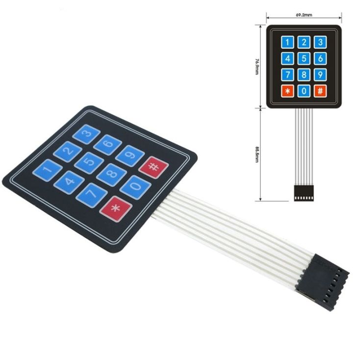3*4%20Matrix%20Array/Matrix%20Keyboard%2012%20Key%20Membrane%20Switch%20Keypad%20For%20Arduino%20diy%20kit%20-%20Image%203