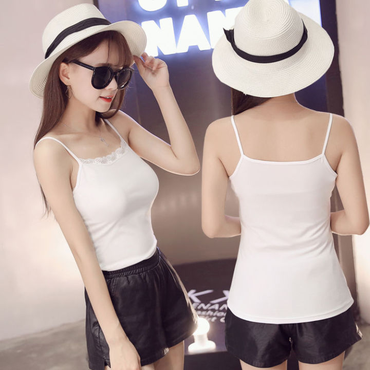 Women's%20Small%20Sling%20Vest%20Women's%20Outer%20Wear%20Slim-Fit%20Anti-Exposure%20Small%20Short%20Black%20and%20White%20Female%20Student%20Slimming%20Inner%20-%20Image%206