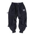 Techwear Ribbons Hop Tactical Cargo Pants Men's Casual Letter Embroidery Streetwear Dance Sport Pencil Pants Male Trousers.