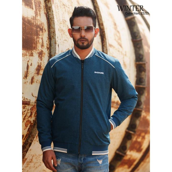 Shohure Blue color Double part air proof jacket