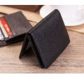 FM Leather Debit, Credit & visiting Card Holder- Black. 