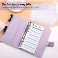 A6 PU Leather Budget Binder,with 8 A6 Binder Bags,12 Papers,6 Ring Binder Budget Envelope System, with Label Stickers D.